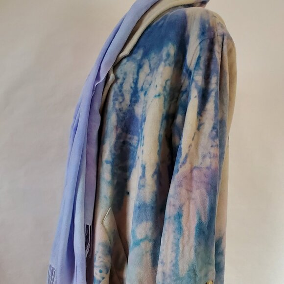 Escada cashmere wool coat long blue purple pink beige XL Large 38 XXL plus size - Picture 4 of 10